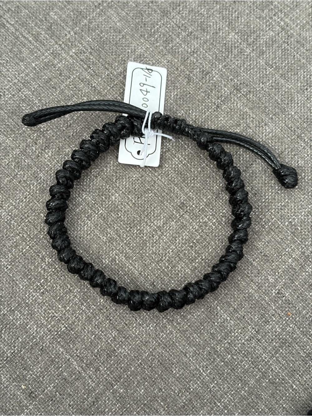 Black Woven Cord Adjustable Macramé Bracelet Unisex